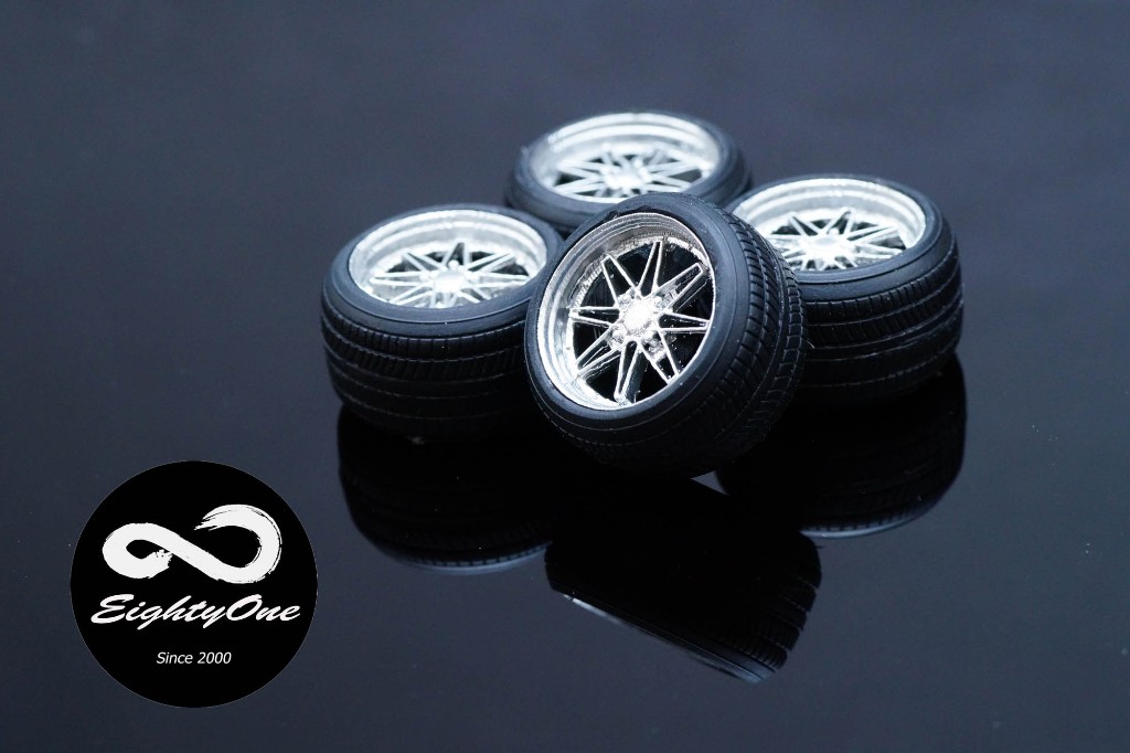 Eightyone 1/24 Work Equip 03 15″ Wheels – ELP Modelling